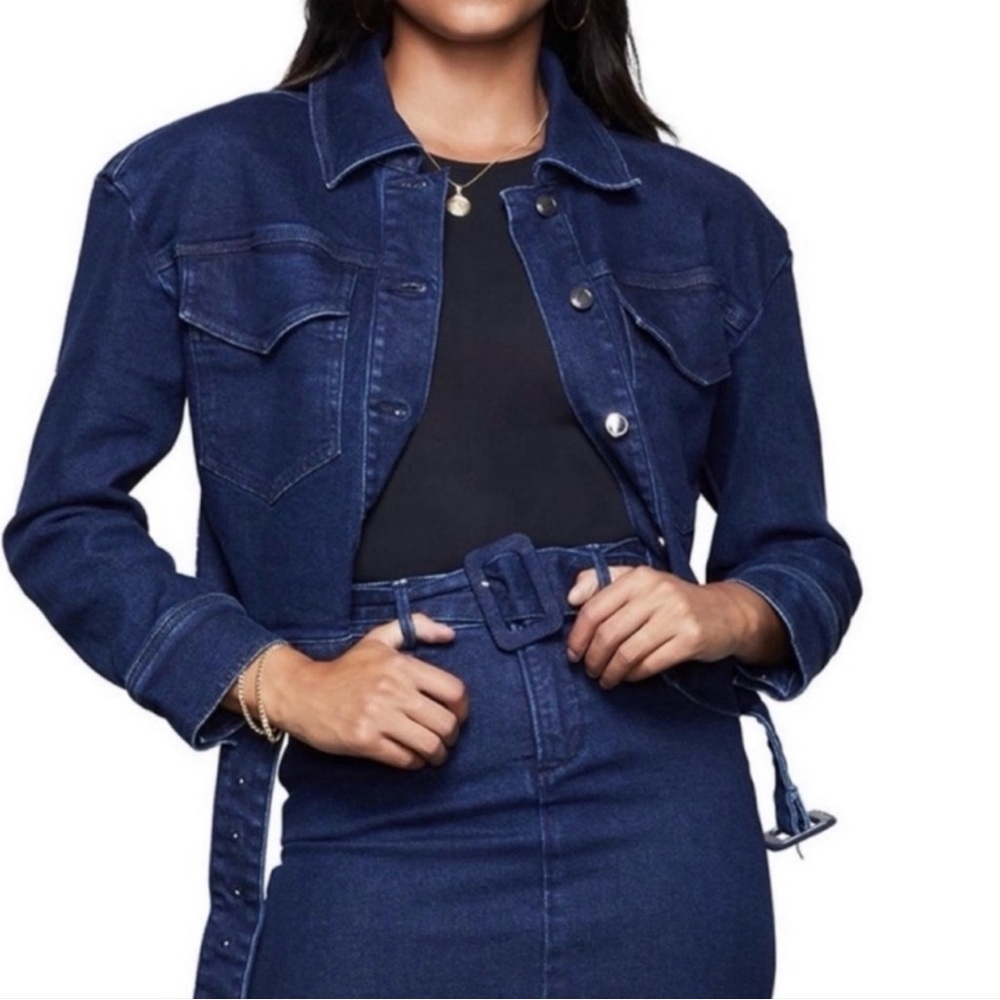Good American Denim Cropped Jean Jacket NWT Sz 02/XS Runs big